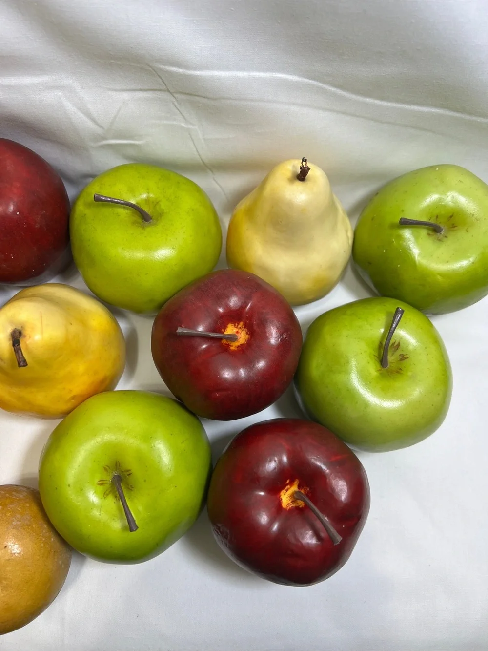 Decorative Mixed Fruit Bowl Set - Green, Red, Yellow